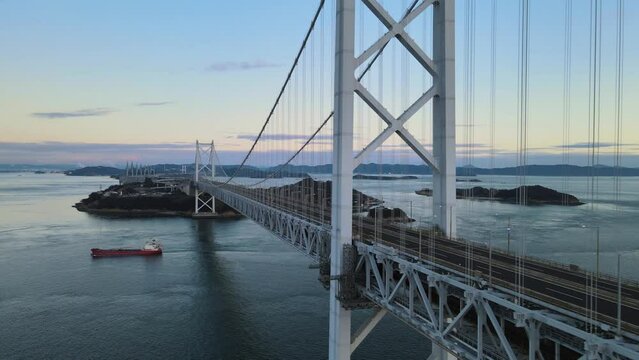 日本の風景・瀬戸大橋のドローン映像