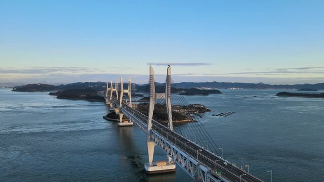 日本の風景・瀬戸大橋のドローン映像