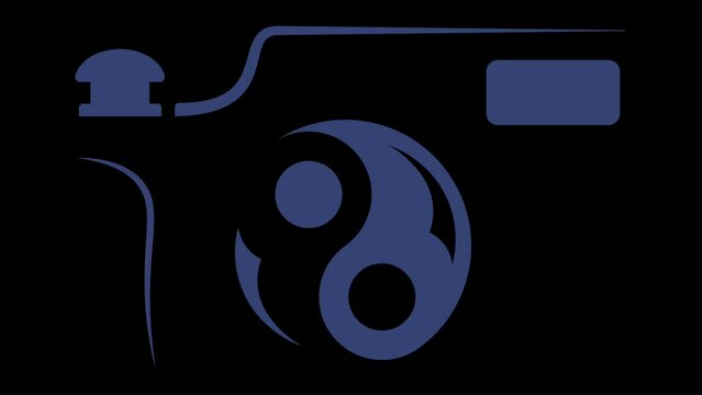 Ying yang animation with dslr silhouette black background