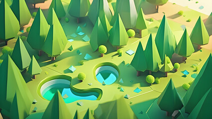 Soft 3D Forest Background