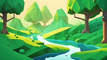 Soft 3D Forest Background