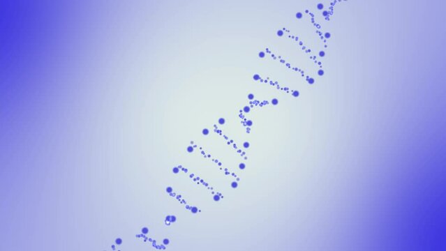 Futuristic rotating DNA strand. Genetic engineering scientific background. Simple loop animation. Template for biochemistry and biology projects. DNA molecules.