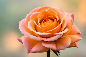 Deurstickers Closeup of orange rose flower © Sameena