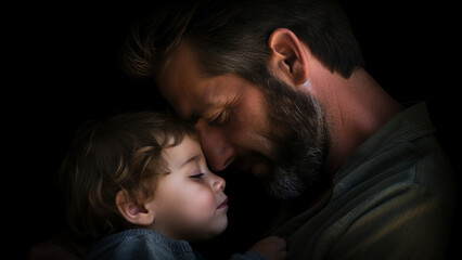 A precious time between father and son where you can feel the love of a father.