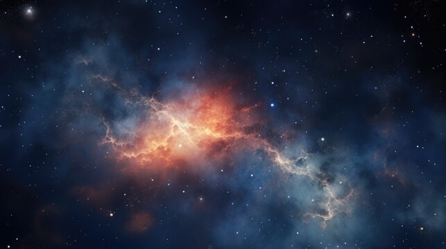 Celestial Galaxy Illustration - Breathtaking View of Distant Nebulas, Sparkling Stars, and Radiant Supernova. Evokes Awe and Wonder - generative AI © Nad