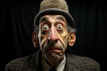 Fotobehang Amusing caricature of a wrinkly, old man radiating humor. © XaMaps
