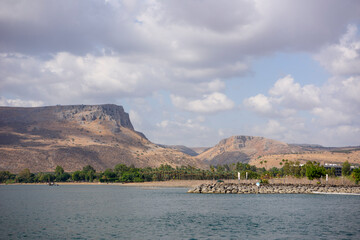 Fototapeta premium The Sea Of Galilee in Tiberias, Israel, Where Jesus walked on the water
