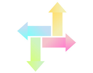 上下右左に向かう矢印のアイコン