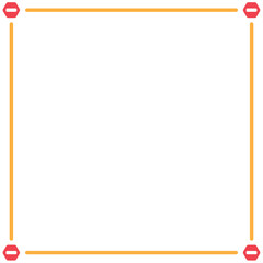  Colourful Simple Warning Square Frame Textbox