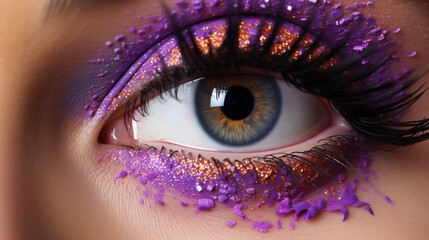 Beautiful Eye Makeup with Aster Flower