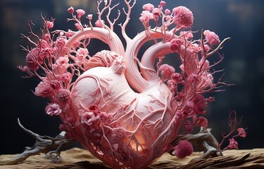 3d heart by jeff sims of art - obrazy, fototapety, plakaty