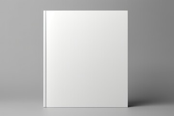 Fototapeta premium Isolated Blank Brochure Magazine On Grey Background For Your Custom Design Mockup. Сoncept Brochure Design, Magazine Design, Mockup Design, Custom Design