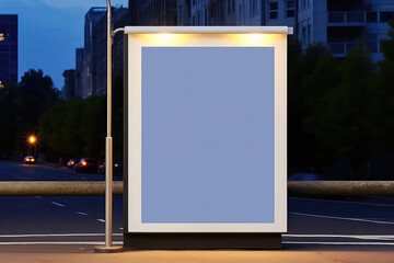 Mockup Of Blank Advertising Lightbox At Bus Stop Mockup