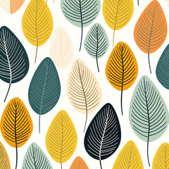 Obraz premium Design autumn leaf print nature abstract plant pattern graphic background set art illustration