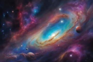 Obraz na płótnie Canvas Polychrome stellar heaven backdrop