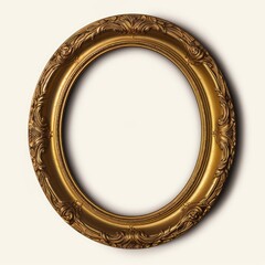 golden oval picture frame background texture Generative AI