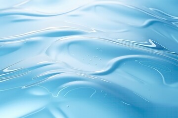 Transparent Blue Water Surface Texture With Ripples And Bubbles, Suitable For Cosmetic Product Ads Mockup