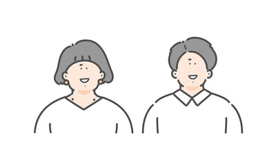 若い男女のイラストセット