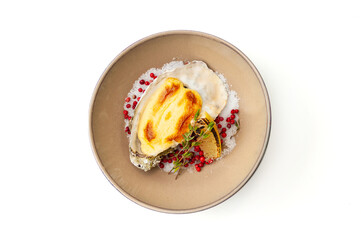 Fresh mussel baked with cheese