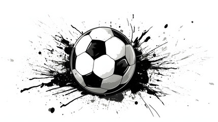 soccer ball on black