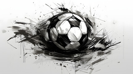 grunge soccer ball with alpha channel - obrazy, fototapety, plakaty