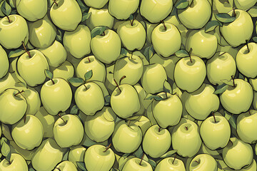 green and yellow apples balls. Generative AI