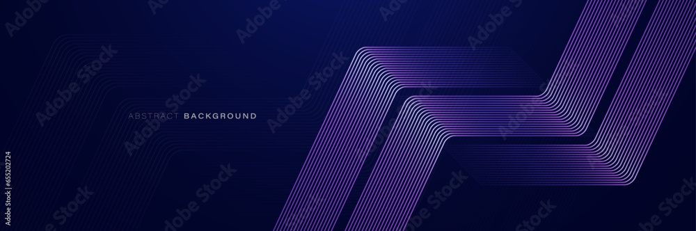 Poster blue abstract background with glowing triangle geometric lines. modern shiny purple arrow lines patt