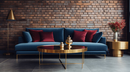  blue sofa In the interior