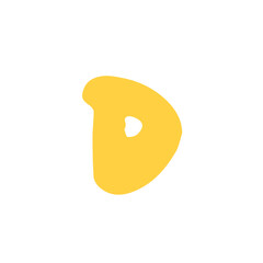 letter hand drawn alphabet colorful lowercase D