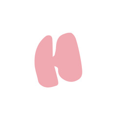 letter hand drawn alphabet colorful lowercase H