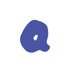 letter hand drawn alphabet colorful lowercase Q