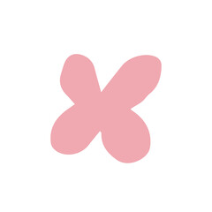 letter hand drawn alphabet colorful lowercase X