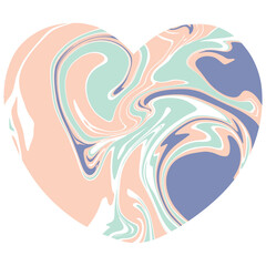 abstract Retro heart groovy style. Valentine 14 February. y2k style element for social post, banner, poster, png isolated on transparent background.
