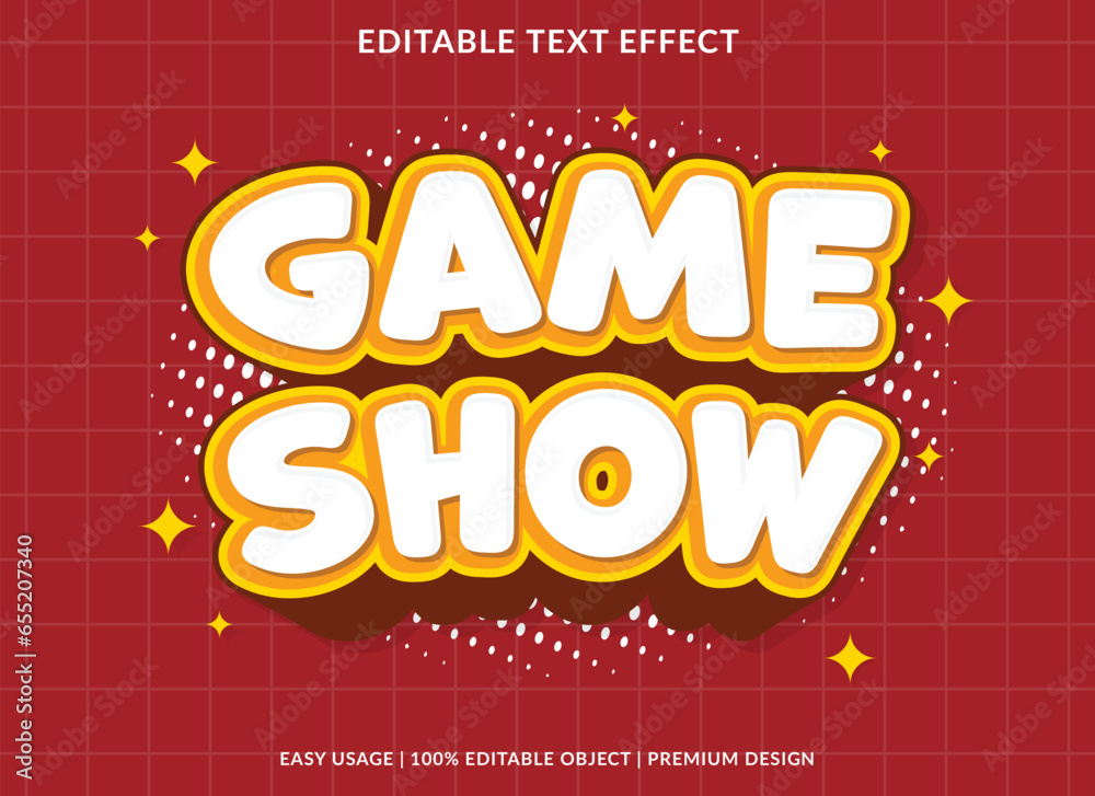 Wall mural game show editable text effect template use for business logo and brand - Wall murals
