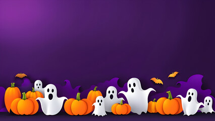 Happy halloween background with copy space.