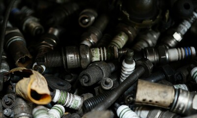 Lots of old spark plugs in the pickup.