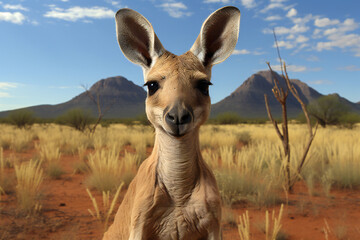 Kangaroo in the Kalahari desert, Namibia - obrazy, fototapety, plakaty