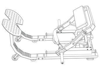 Booty Blaster Trainer. Gym equipment on white background vector illustration. Different fitness equipment for muscle building. Workout and training concept.