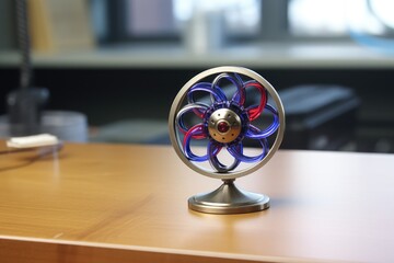 fidget spinner spinning on a desk - obrazy, fototapety, plakaty