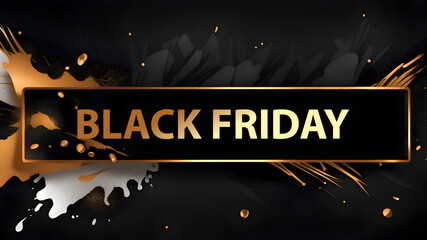 Black friday sale banner with paint splashes.