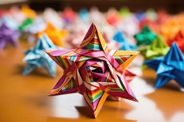 handmade star of david crafts with colorful paper and glue