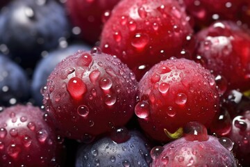 glistening droplets on juicy berries