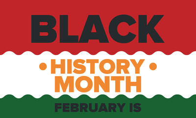 Black History Month. African American History. Celebrated annual. In February in United States and Canada. In October in Great Britain. Poster, card, banner, background. Vector illustration