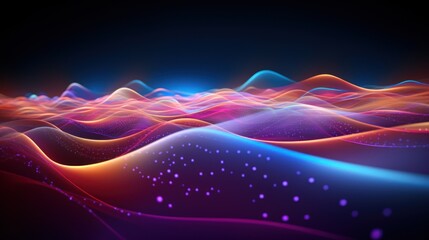 Futuristic Quantum Particle Symphony, Vibrant Particles Converging in a Technological Ballet