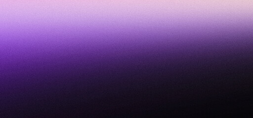 Glowing purple black grainy gradient background abstract dark banner header poster design noise texture effect, copy space