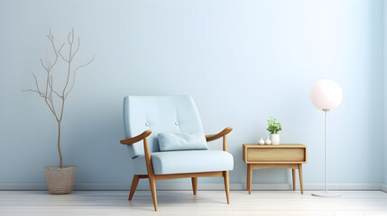 Blue and white armchair