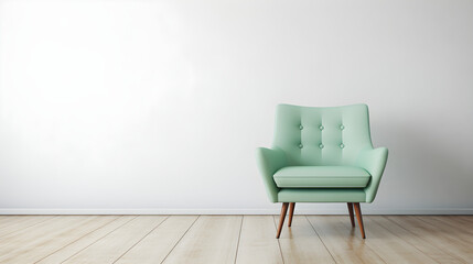 Green and white armchair