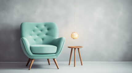 Green and white armchair