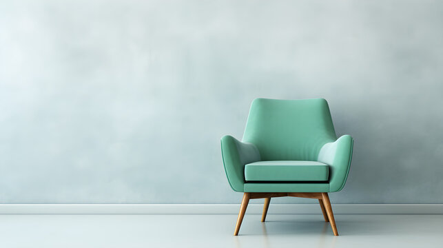 Green and white armchair