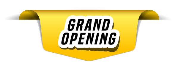 Colorful vector flat design banner grand opening. This sign is well adapted for web design.